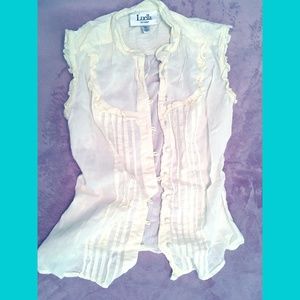 Luella cream sleeveless blouse